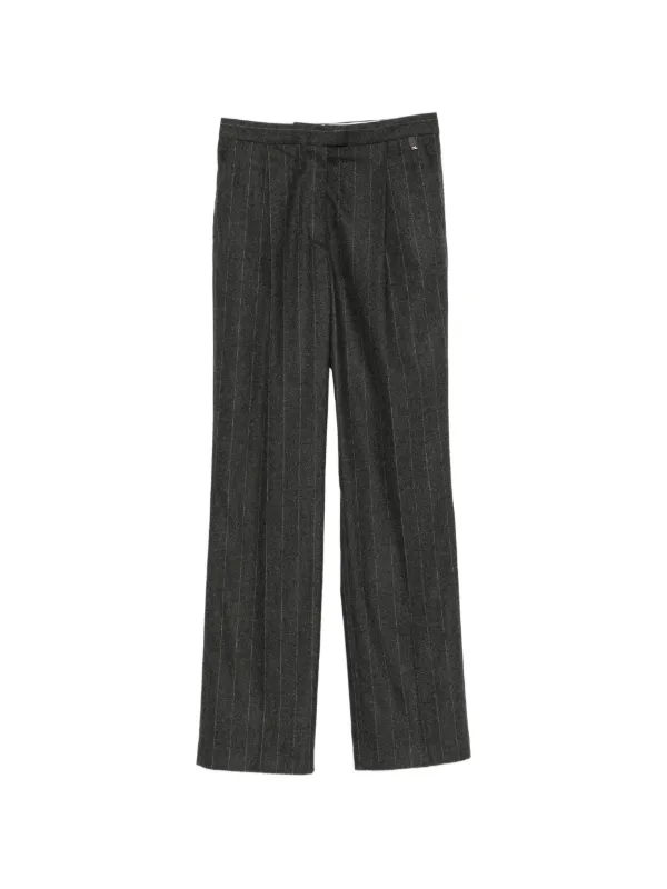 Herno Pinstripe-pattern Pleated Tailored Trousers in Grey
