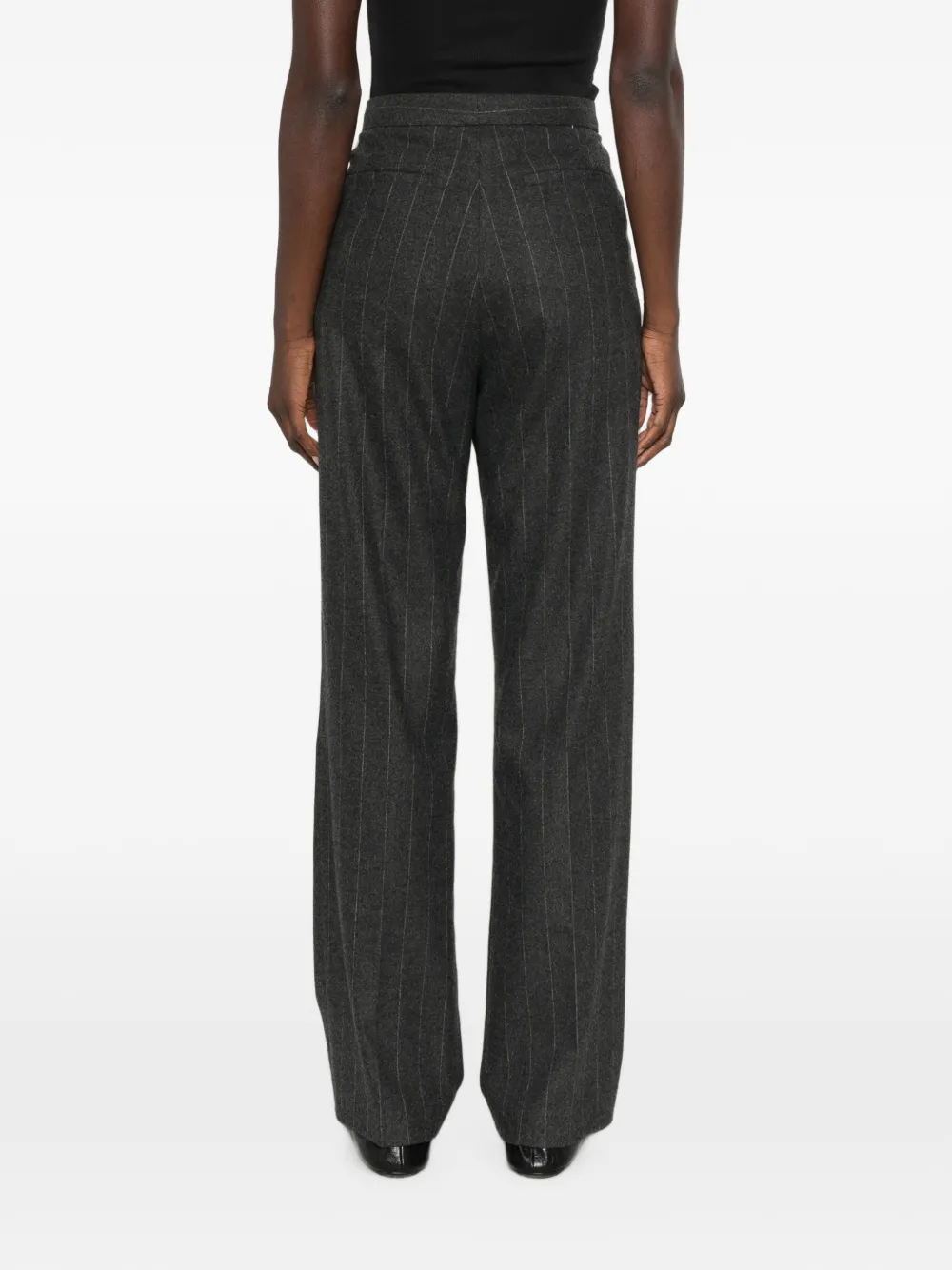 Herno Geplooide pantalon met krijtstreep Grijs