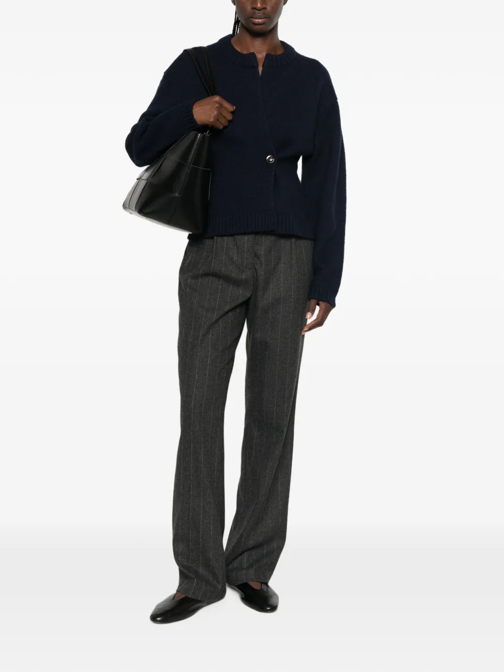 Herno Geplooide pantalon met krijtstreep Grijs