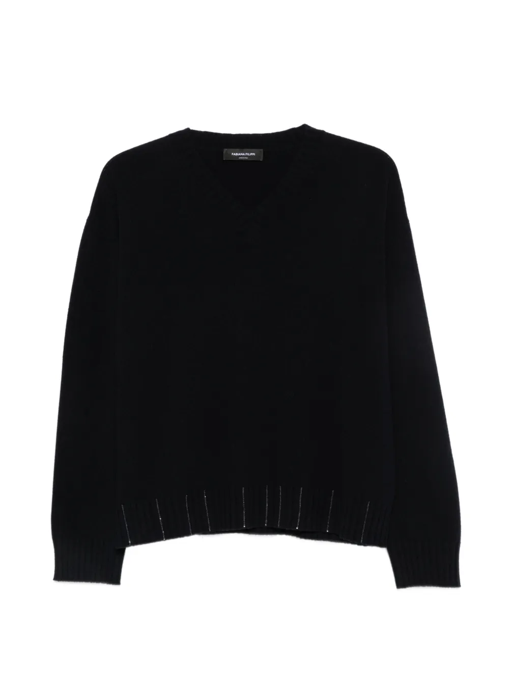Fabiana Filippi bead-embellished V-neck sweater - Blu