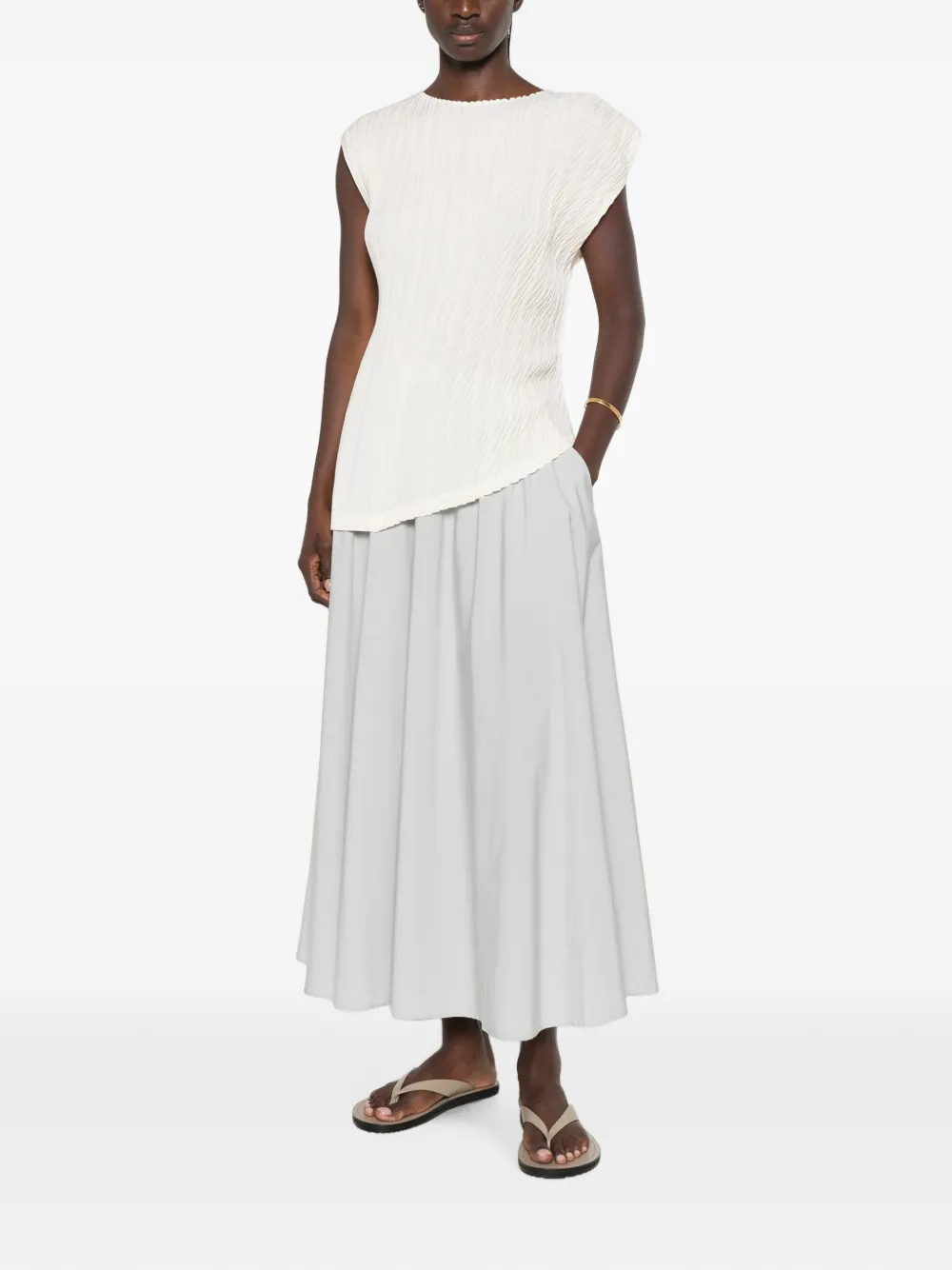 Herno Flared midi-rok met trekkoord Grijs