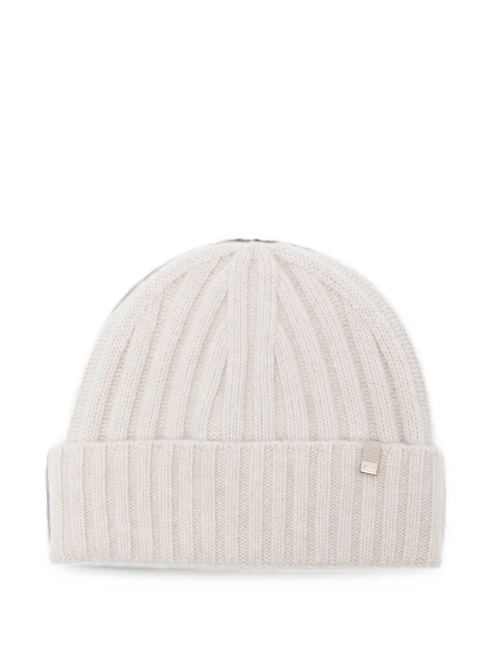 Herno Ribbed-knit Beanie Hat In Neutrals