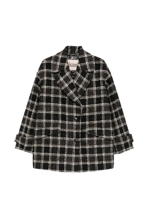 Herno check-pattern double-breasted jacket