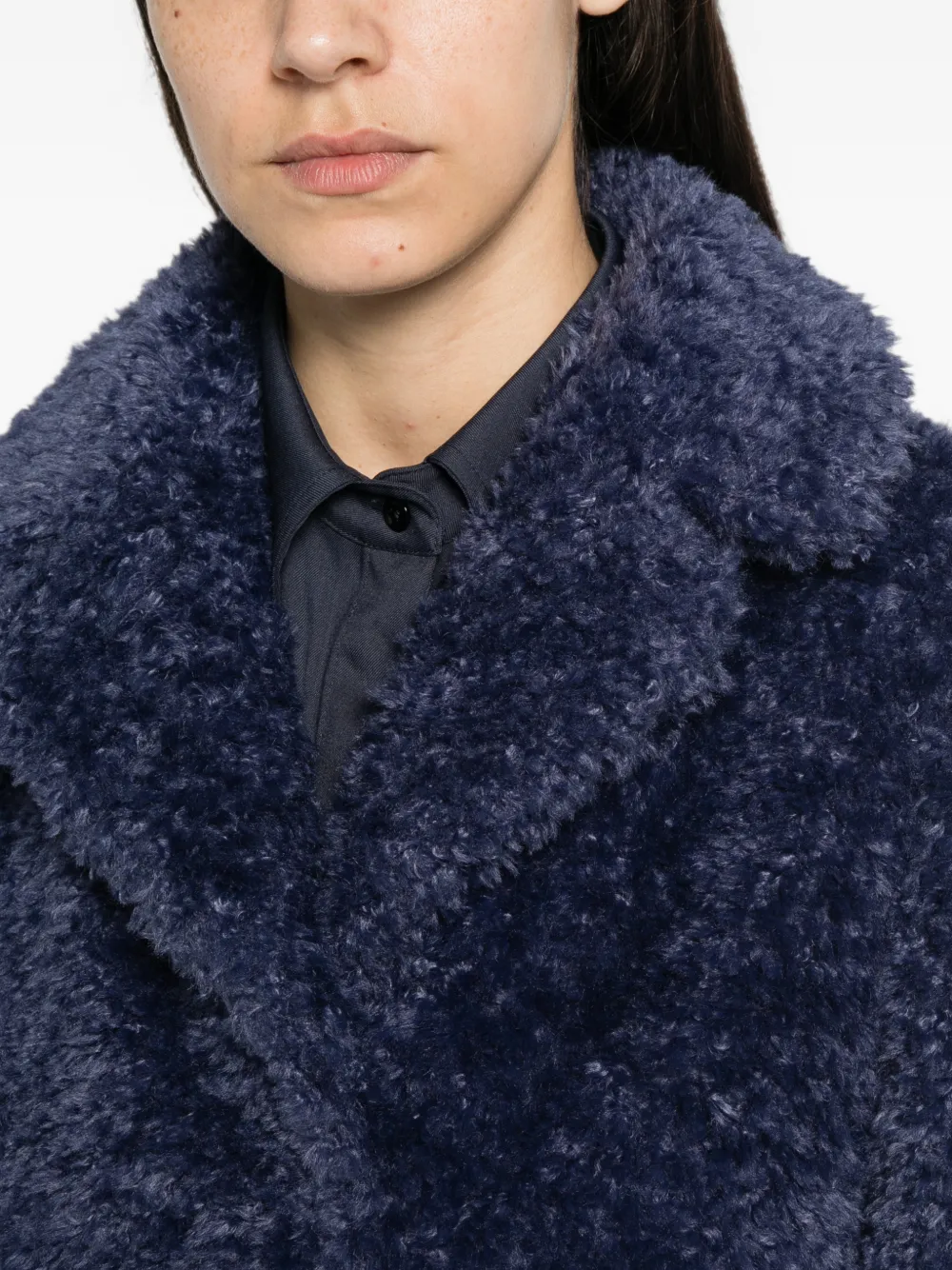 Herno Jas met textuur en gekerfde revers Blauw