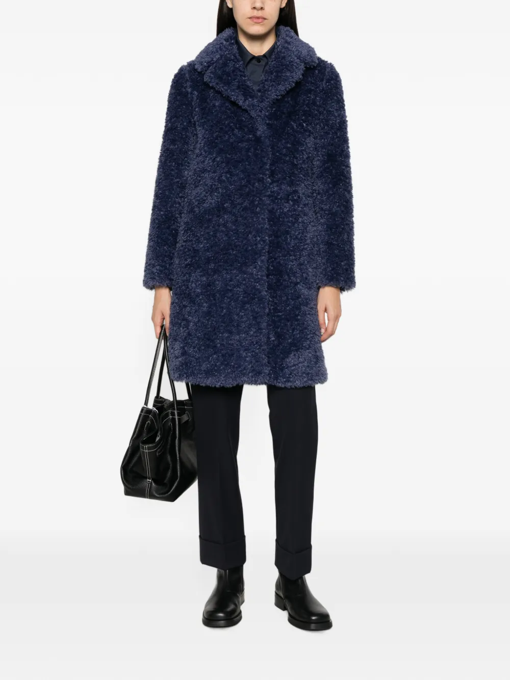 Herno Jas met textuur en gekerfde revers Blauw
