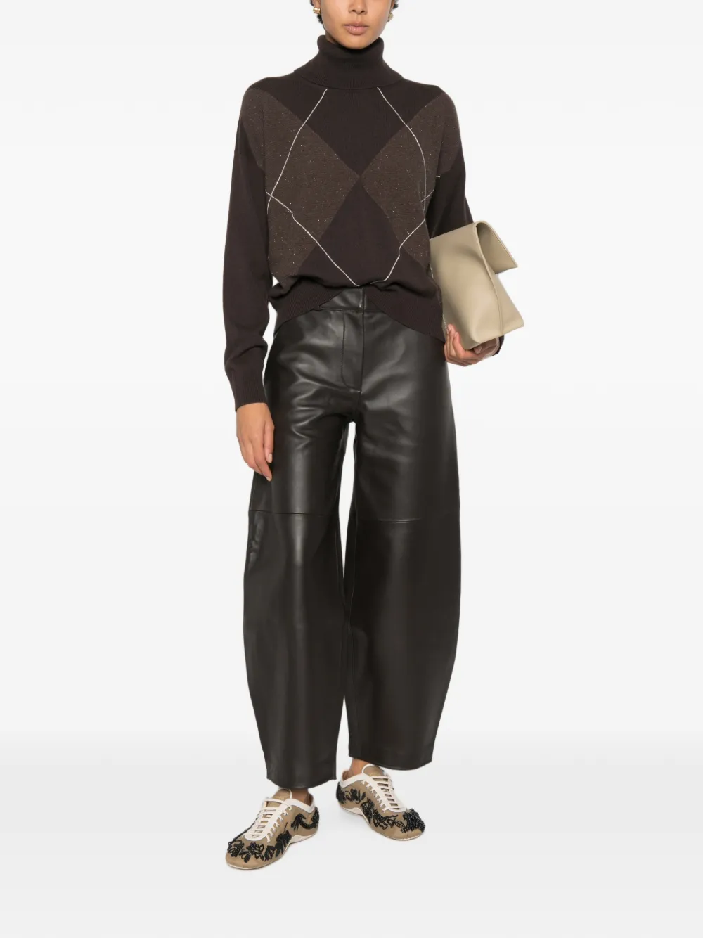 Peserico Coltrui met argyle-patroon Bruin