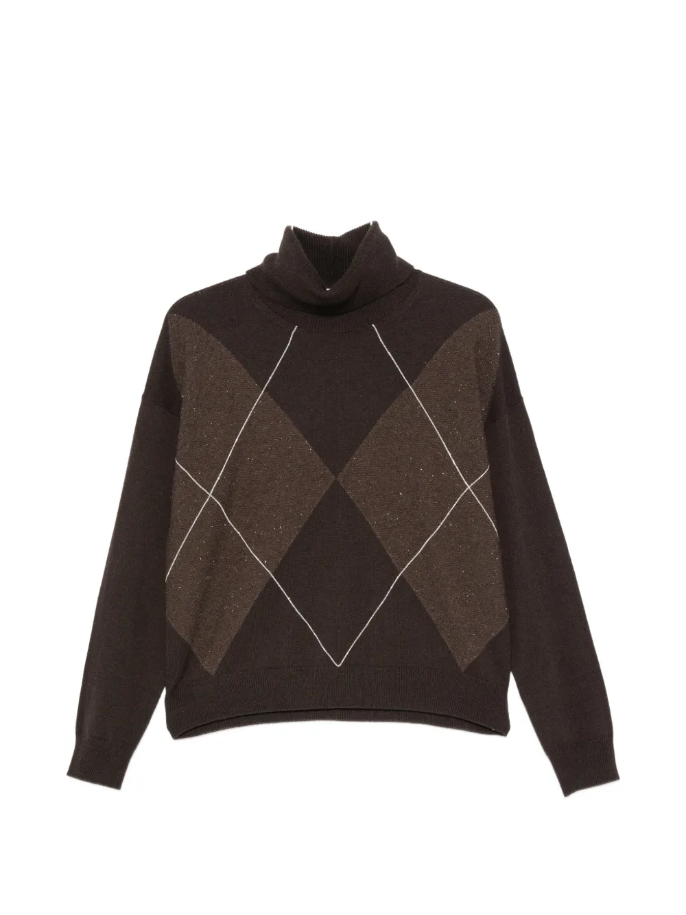 Peserico argyle roll-neck sweater - Marrone