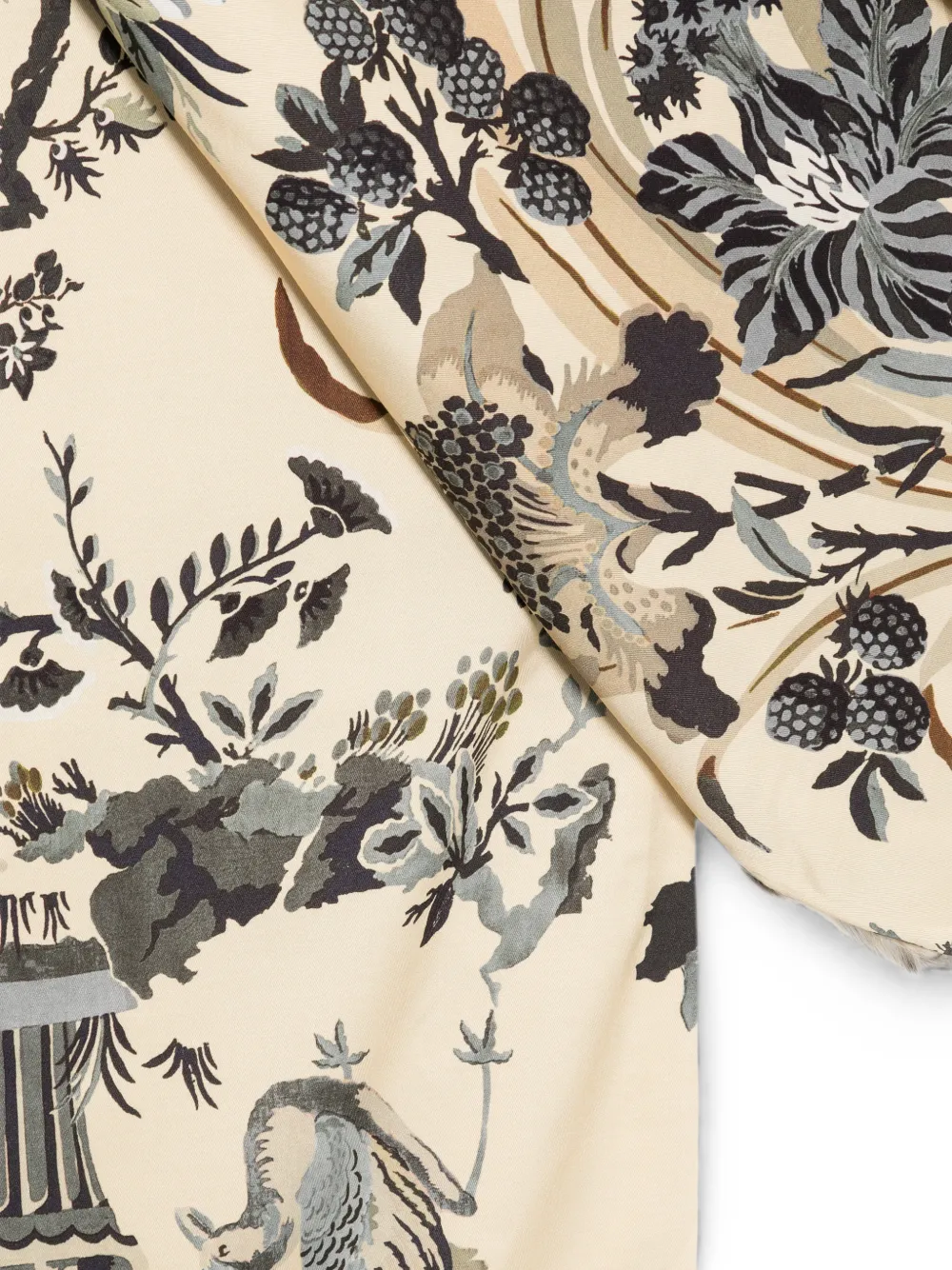 ETRO Sjaal met luipaard-print en bloemen-print Bruin