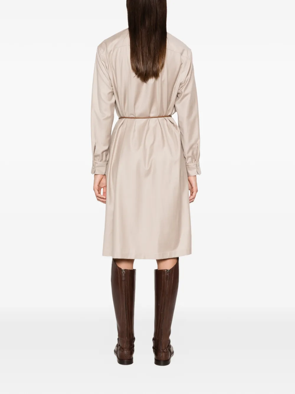 Herno Midi-jurk met ceintuur Beige