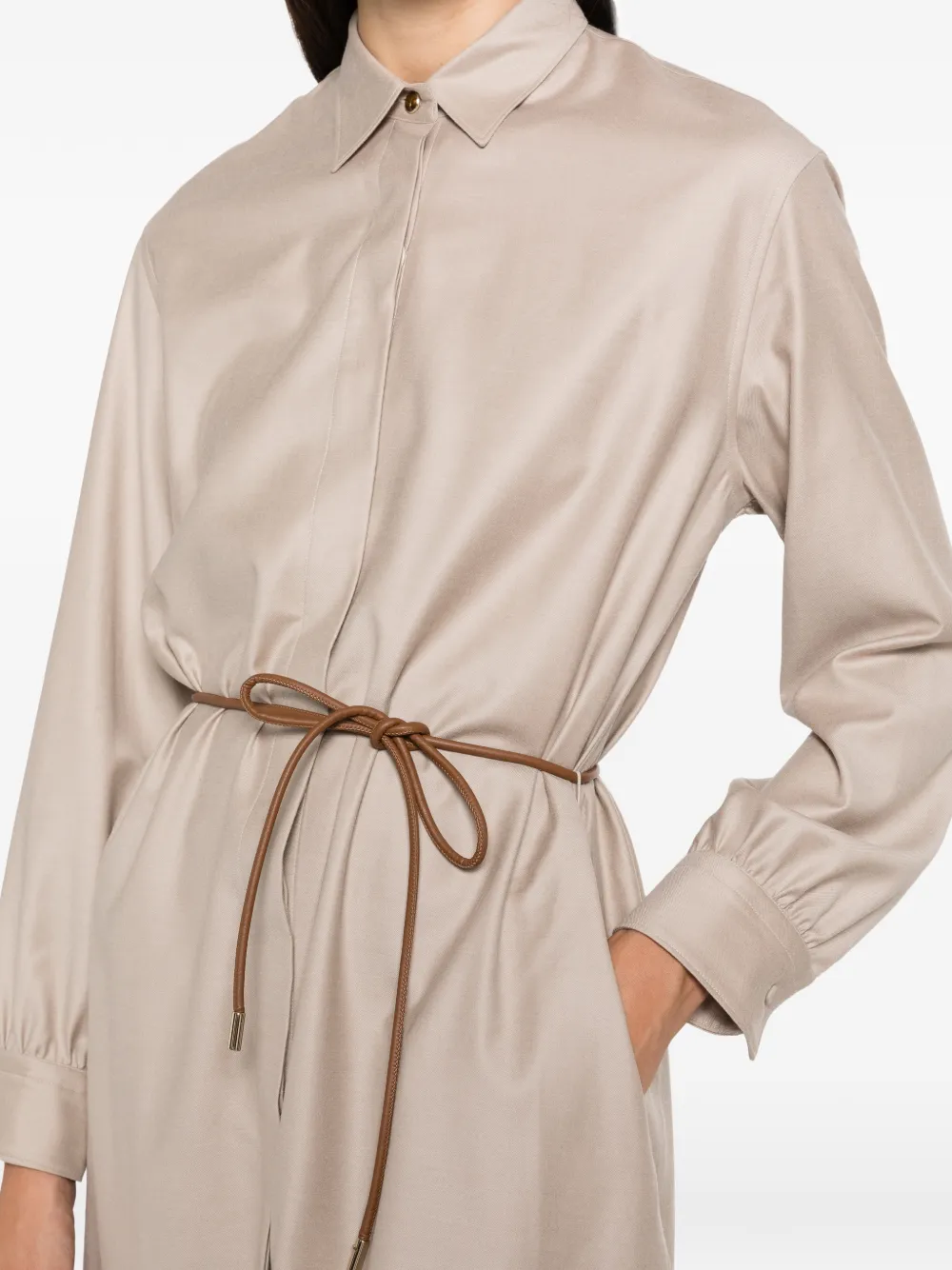 Herno Midi-jurk met ceintuur Beige