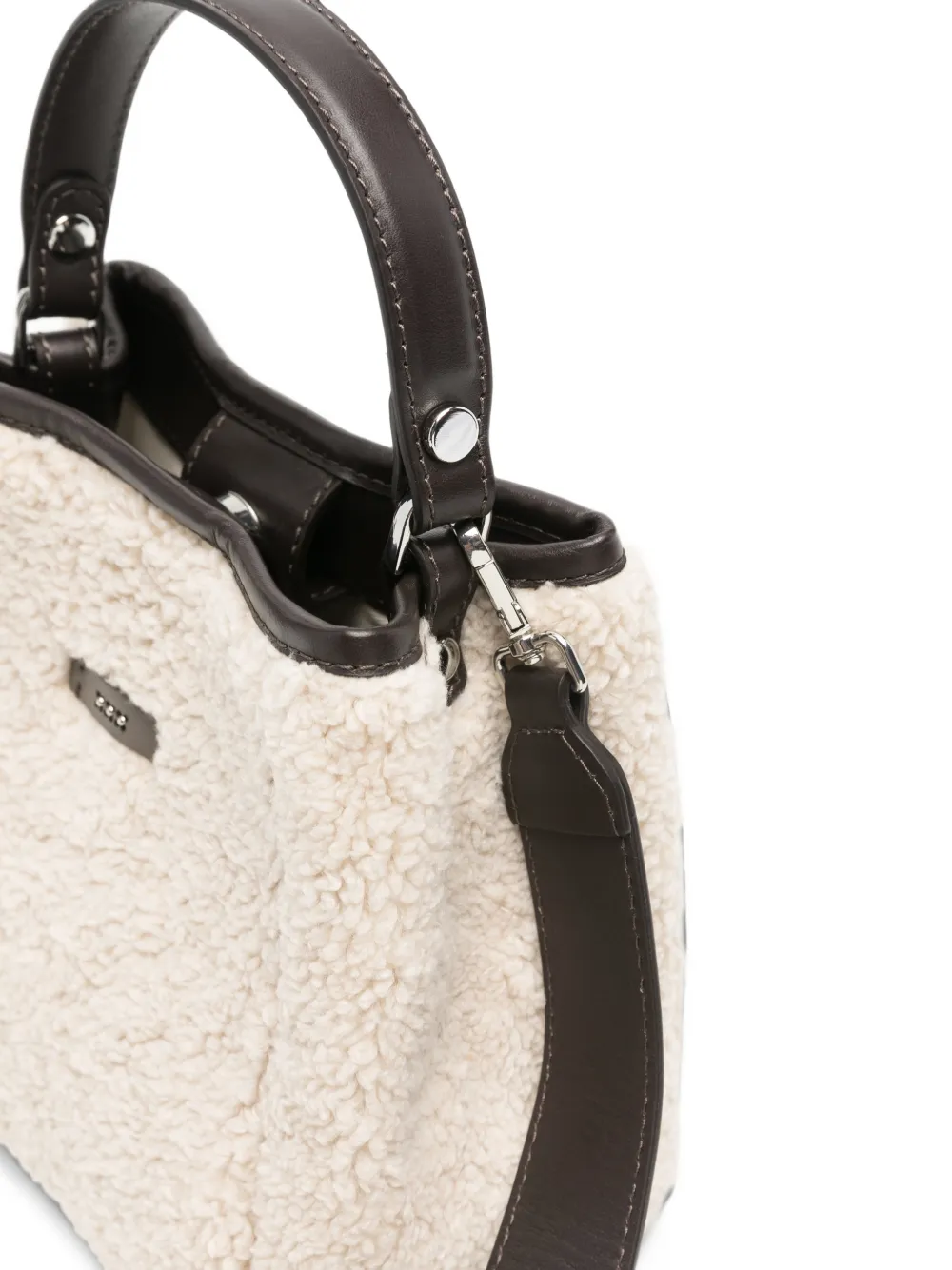 Peserico Shopper met lammy effect Beige