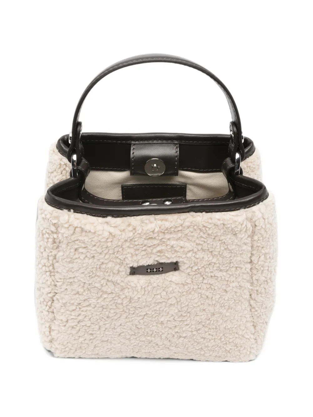 Peserico Shopper met lammy effect Beige