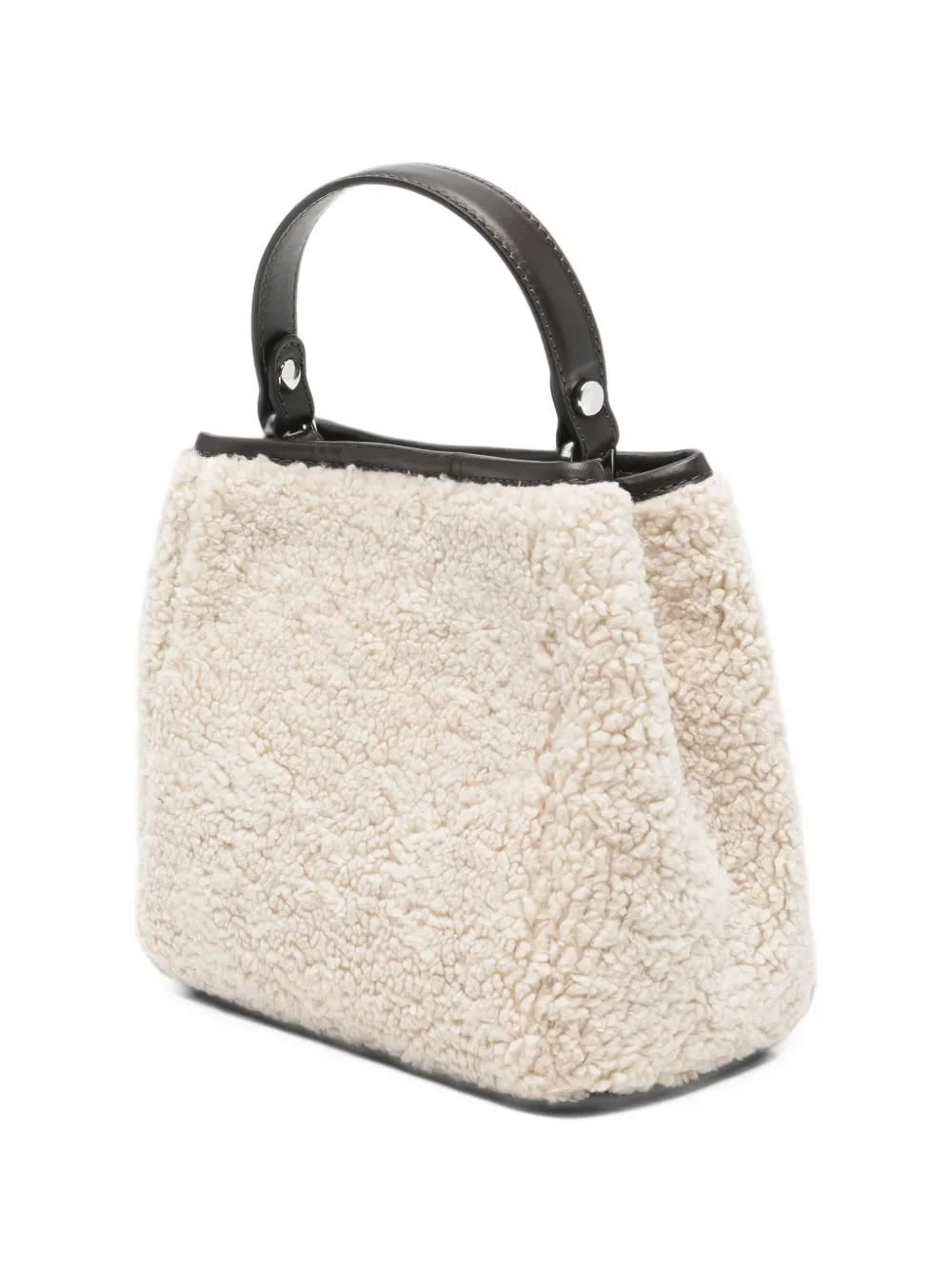 Peserico Shopper met lammy effect Beige
