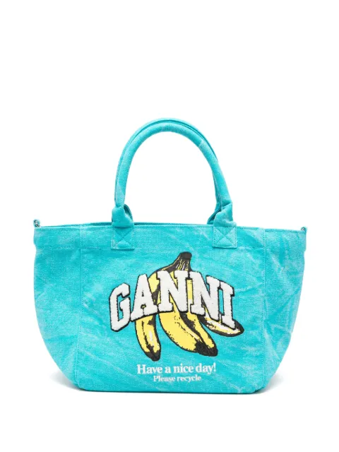 GANNI banana-print tote bag