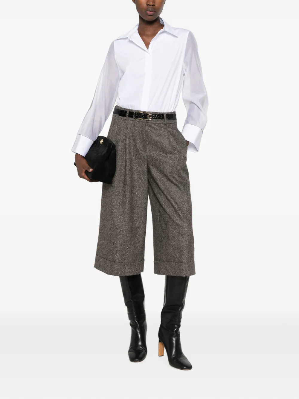 Peserico Blouse met doorzichtige mouwen Wit