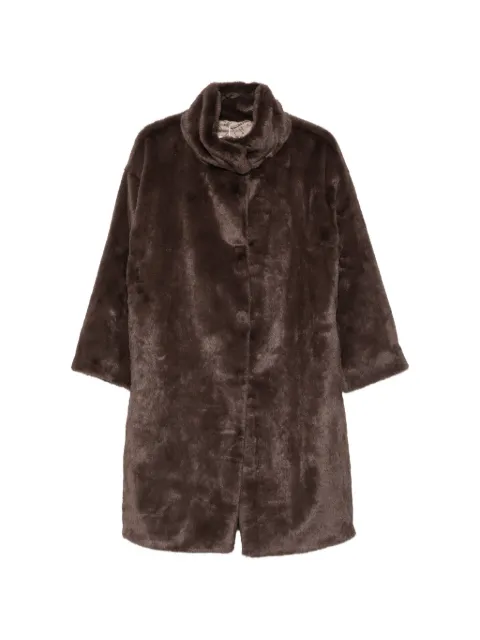 Herno faux-fur funnel-neck coat