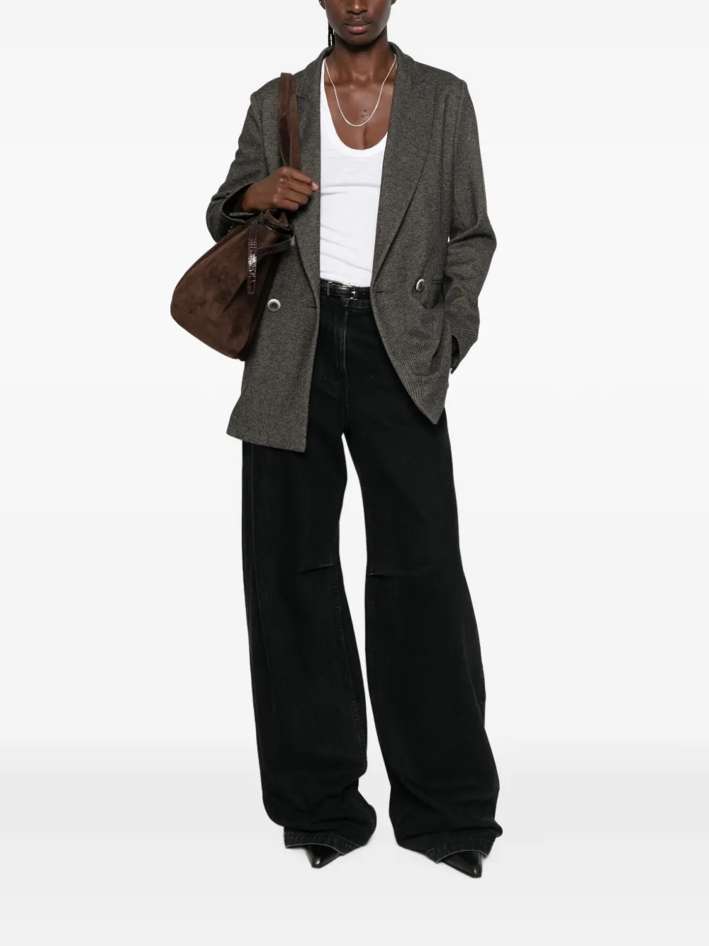 Herno double-breasted notched-lapels blazer Grijs