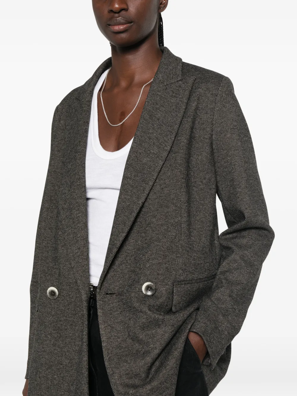 Herno double-breasted notched-lapels blazer Grijs