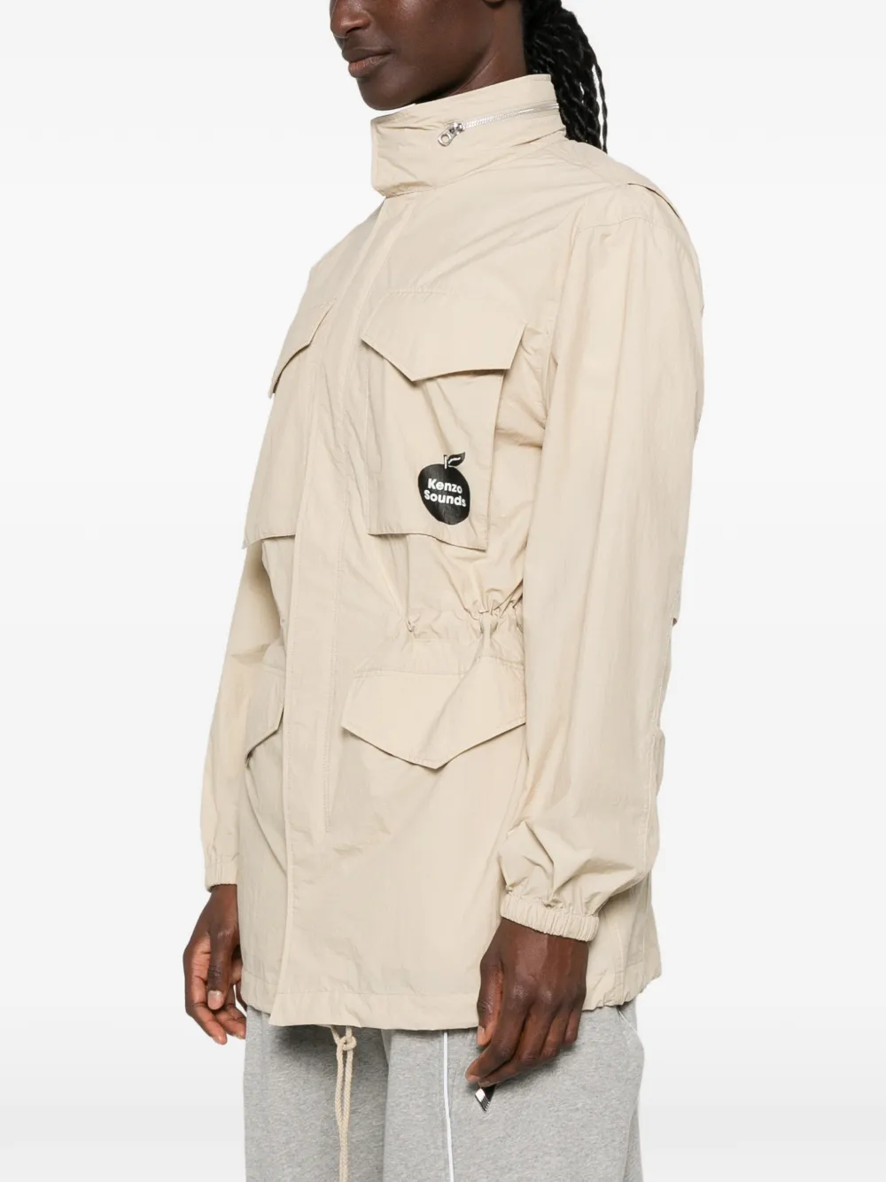 Kenzo Kenzo Sounds logo-print Parka Coat | Neutrals | FARFETCH