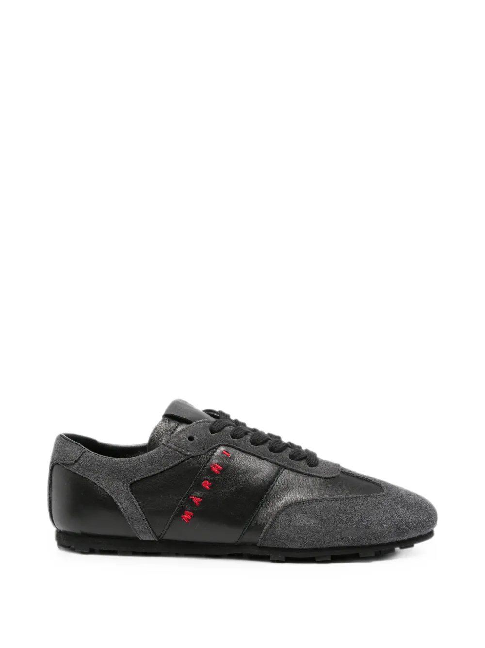 Marni logo-embroidered panelled sneakers - Schwarz