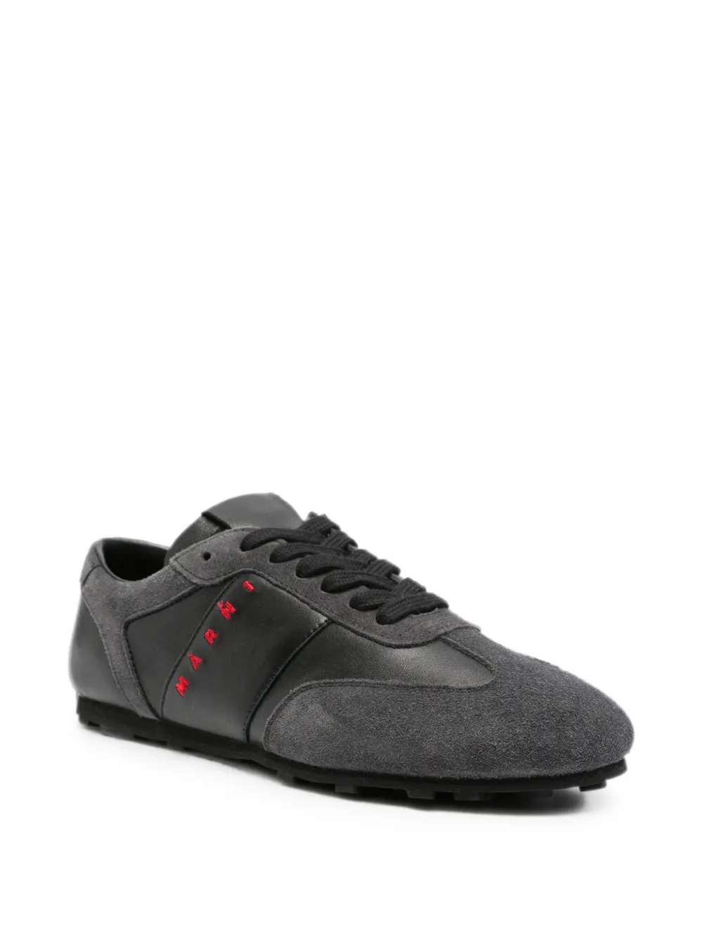 Marni logo-embroidered panelled sneakers Zwart