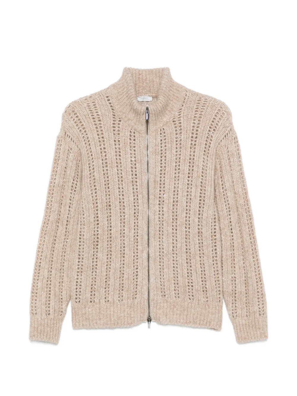 Peserico open-knit zip-up cardigan - Toni neutri