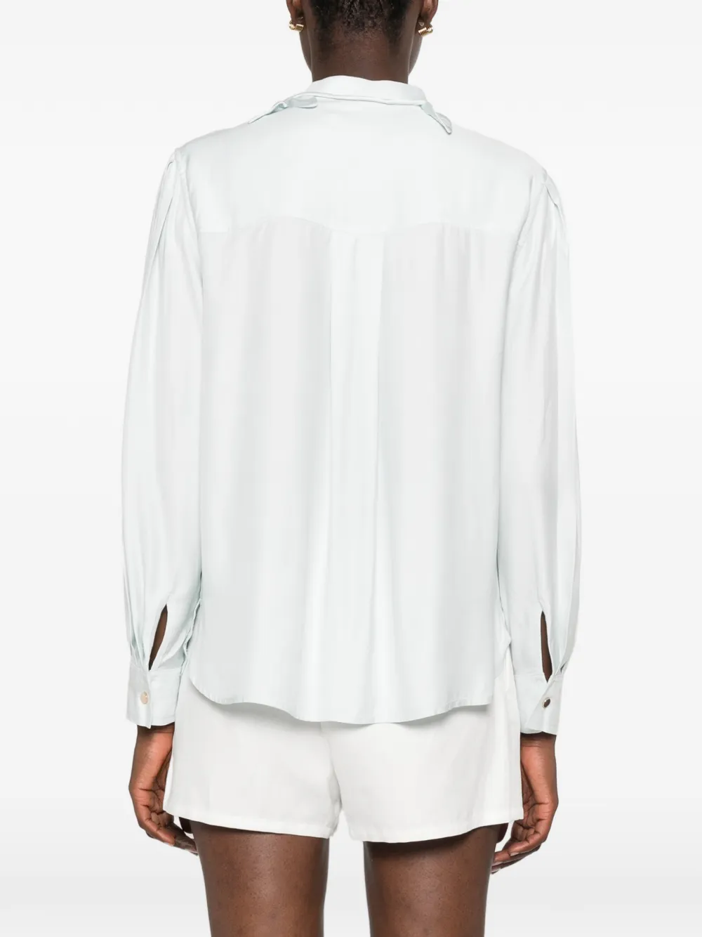 Self-Portrait Blouse verfraaid met bloemen Blauw