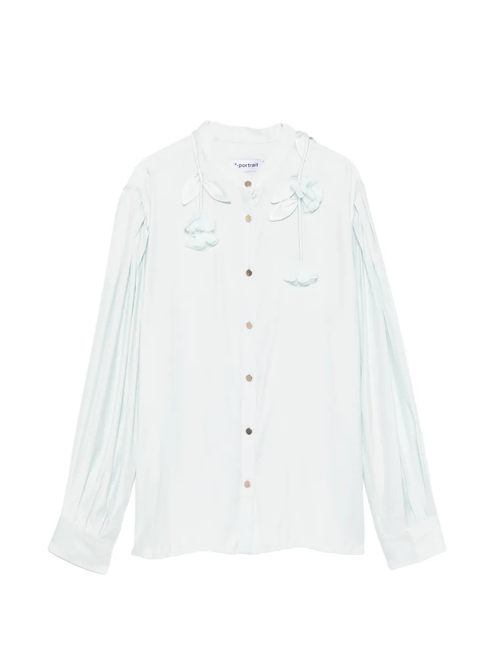Self-Portrait floral-embellished shirt - Blau