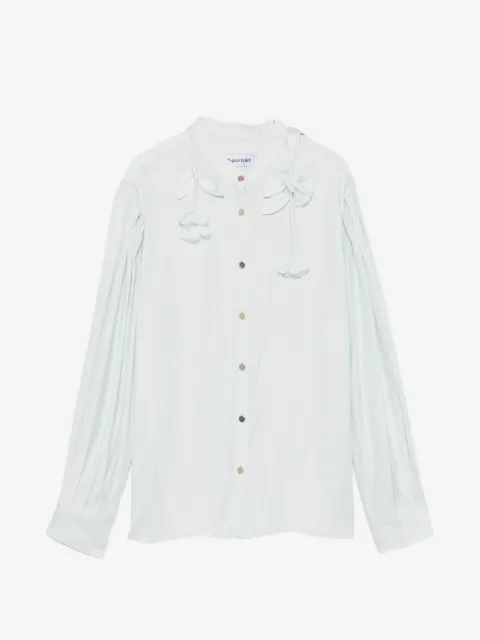 Self-Portrait floral-embellished shirt
