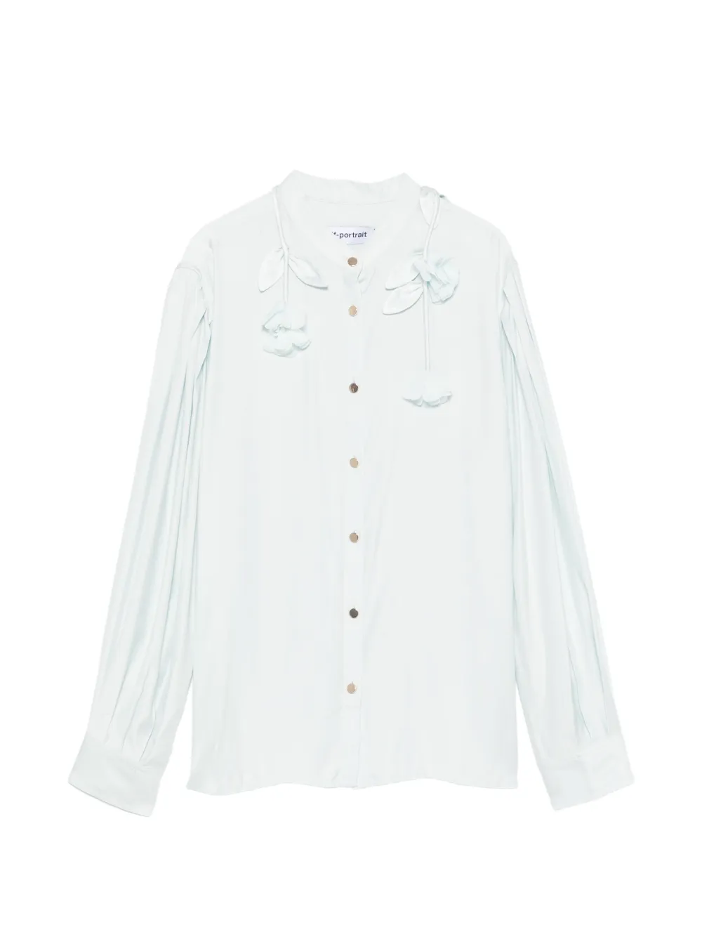 Self-Portrait floral-embellished shirt - Blau