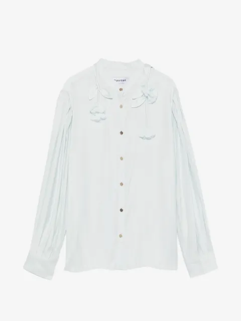 Self-Portrait camisa con apliques florales