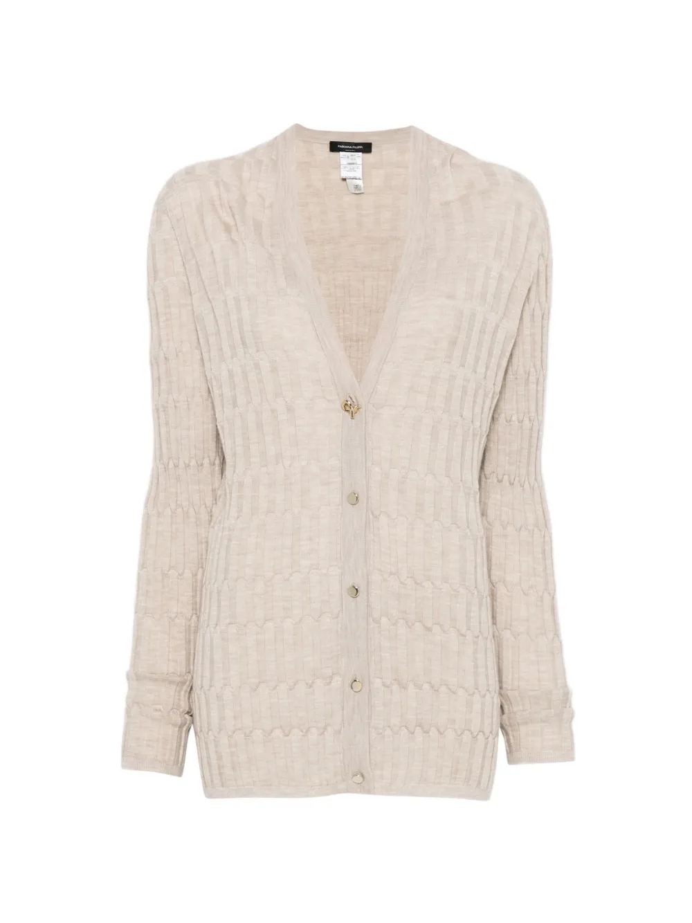 Fabiana Filippi ribbed-knit V-neck cardigan - Toni neutri