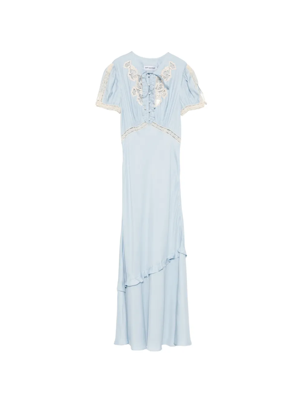 Self-Portrait lace-trimmed midi dress - Blu
