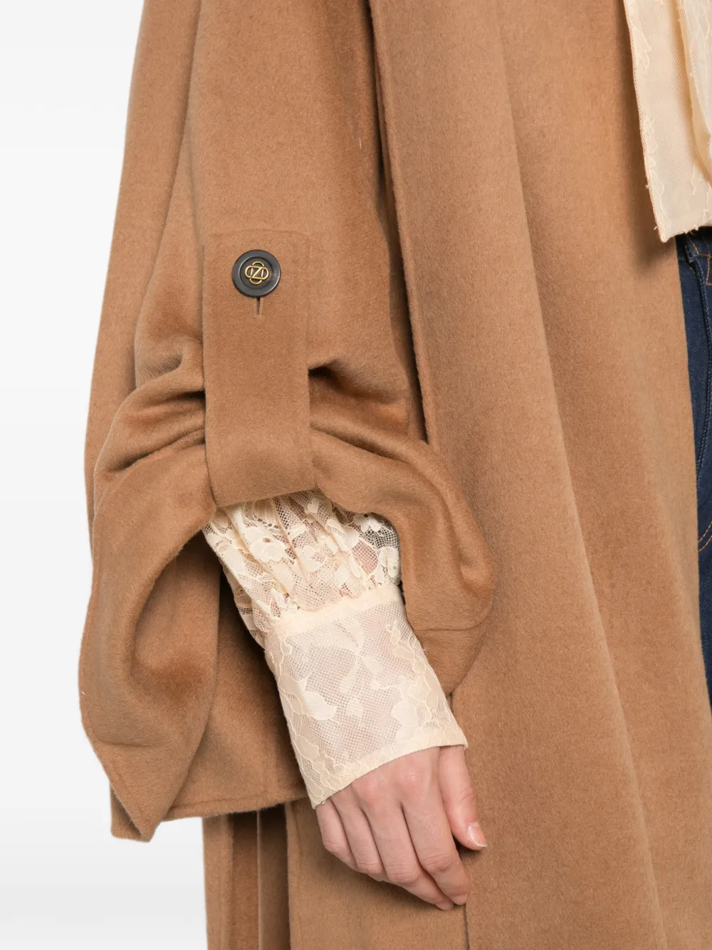 ZIMMERMANN Valiant Wool Scarf Coat in Neutrals, view 5