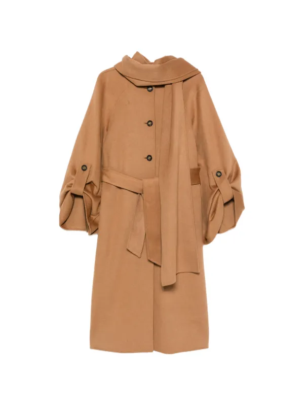 Zimmermann Valiant Wool Scarf Coat in Neutrals