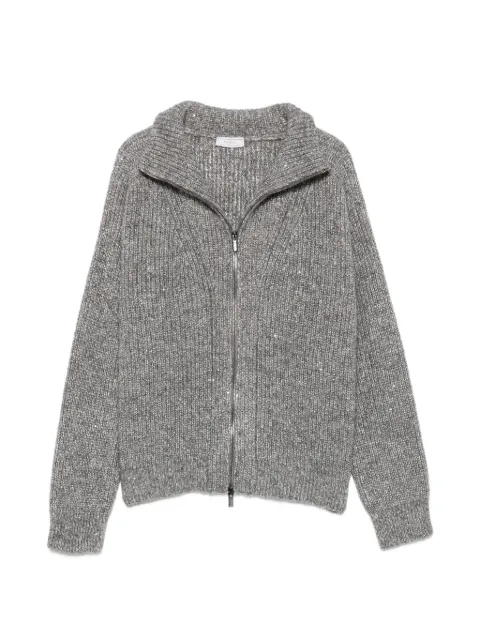 Peserico sequin-embellished ribbed cardigan