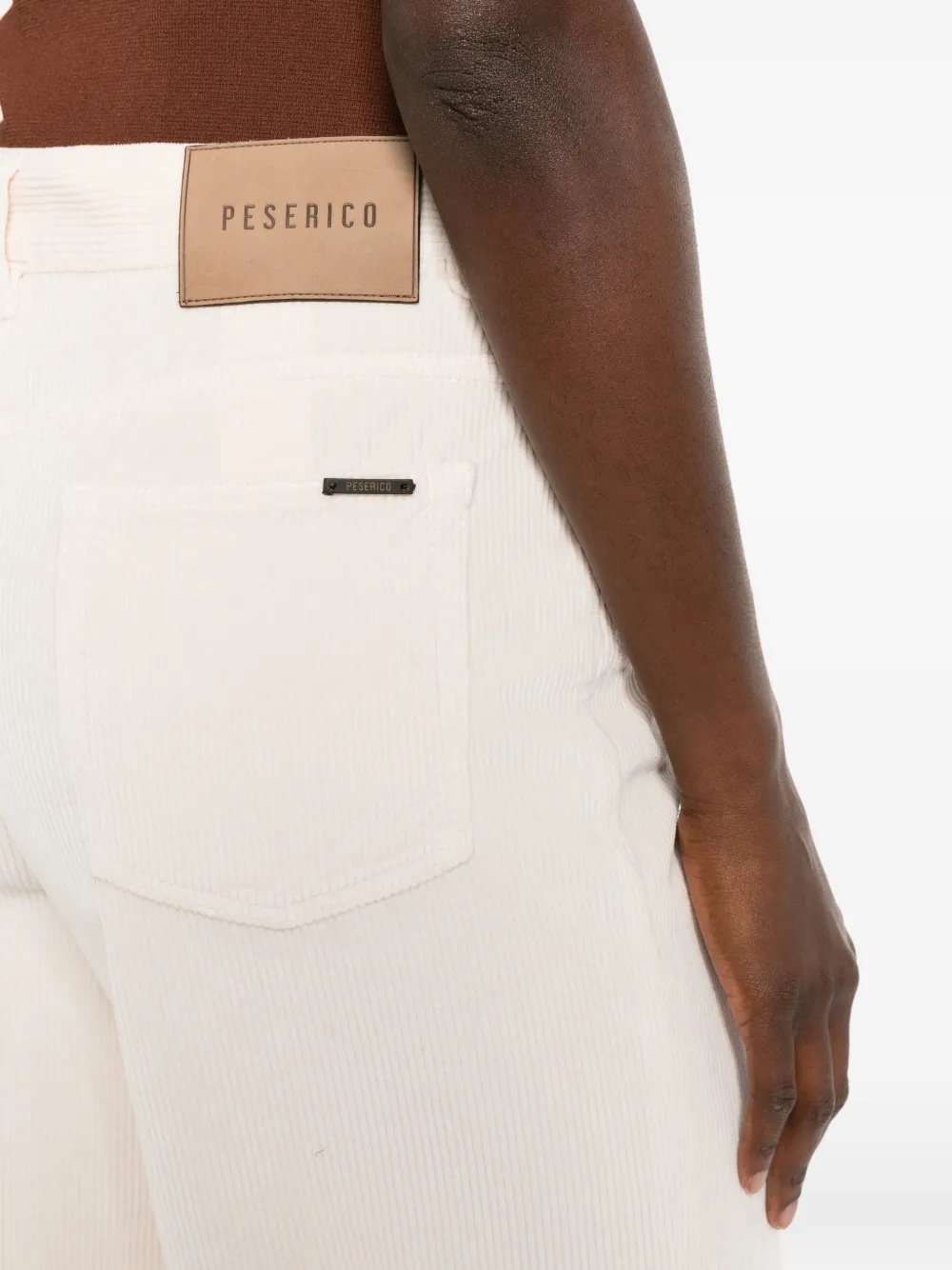 Peserico Ribfluwelen palazzo broek Beige