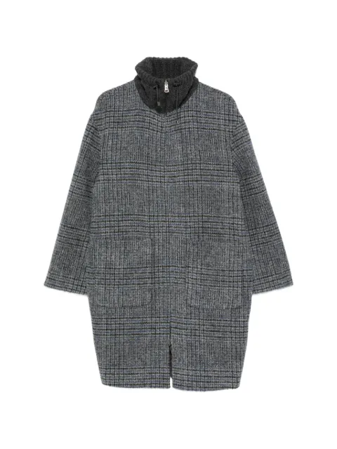 Manzoni 24 check-pattern drawstring coat