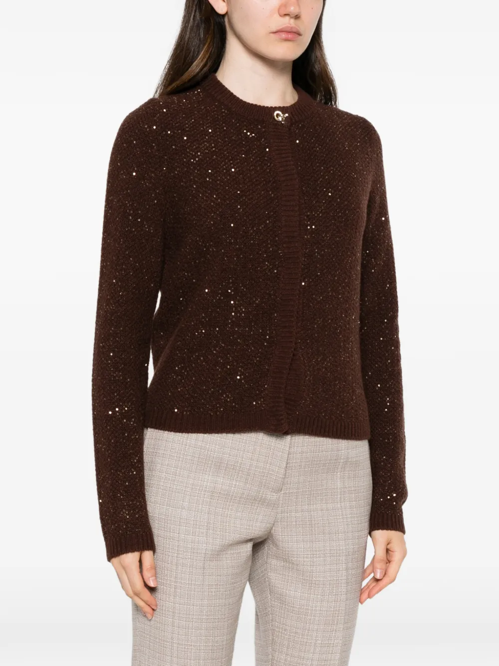 Fabiana Filippi Vest met pailletten Bruin