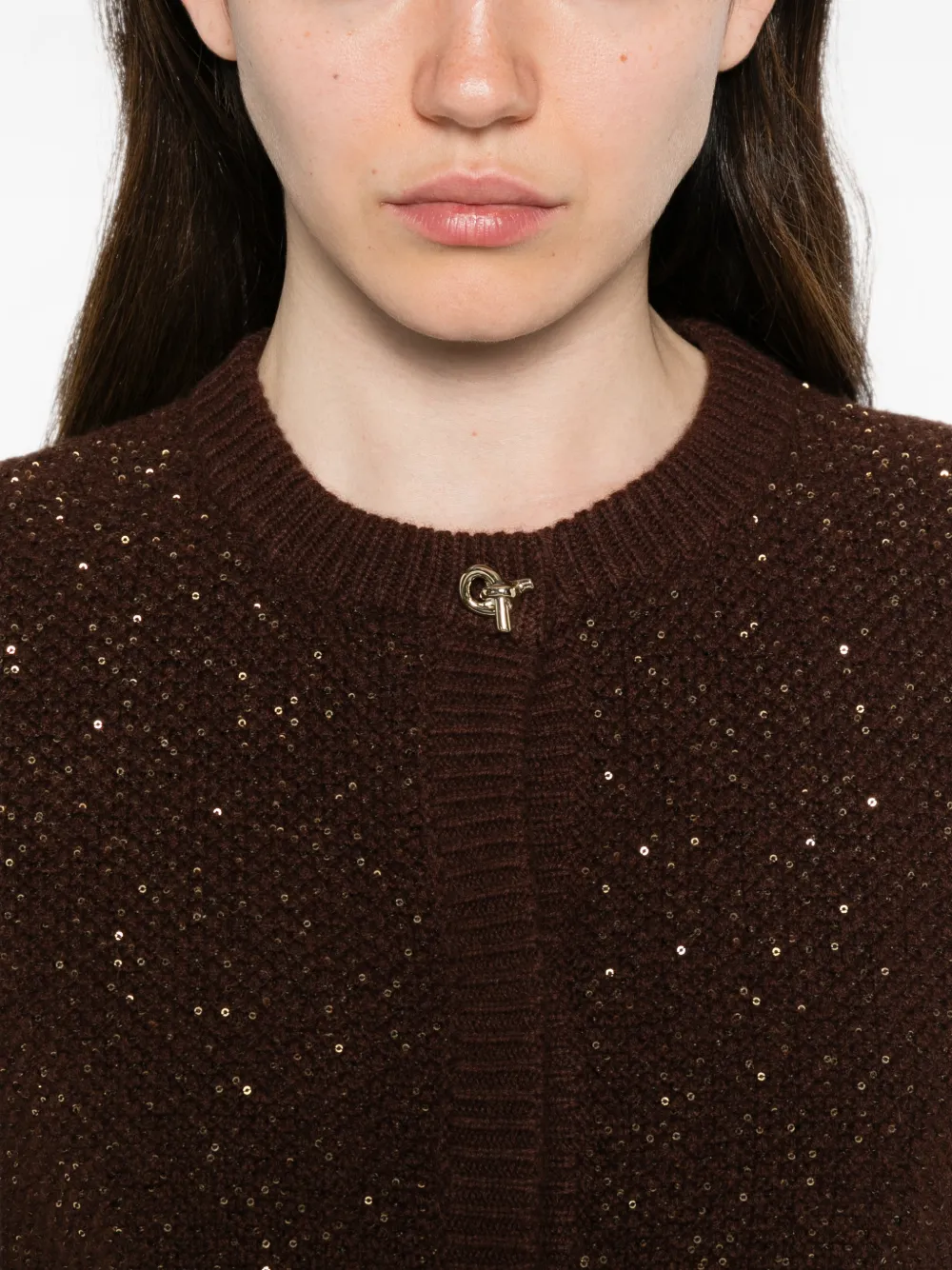 Fabiana Filippi Vest met pailletten Bruin