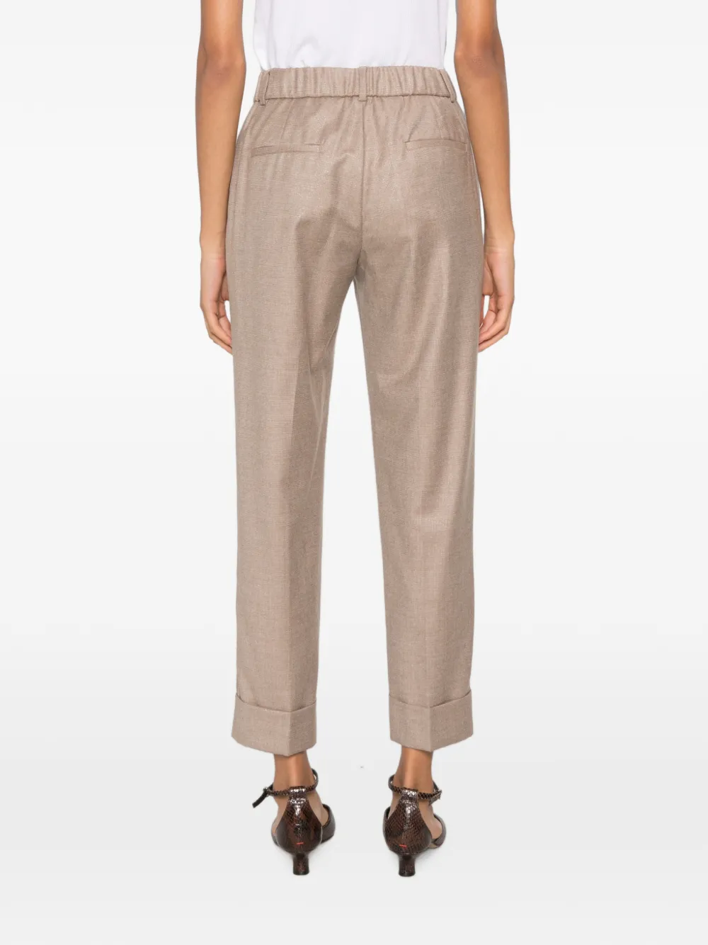 Peserico Broek met omgeslagen pijpen Beige