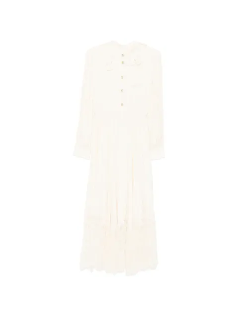 Self-Portrait lace pleated midi dress