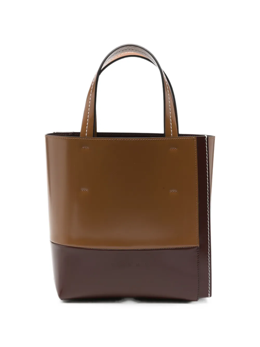 Marni small Museo two-tone contrast-stitch bucket bag