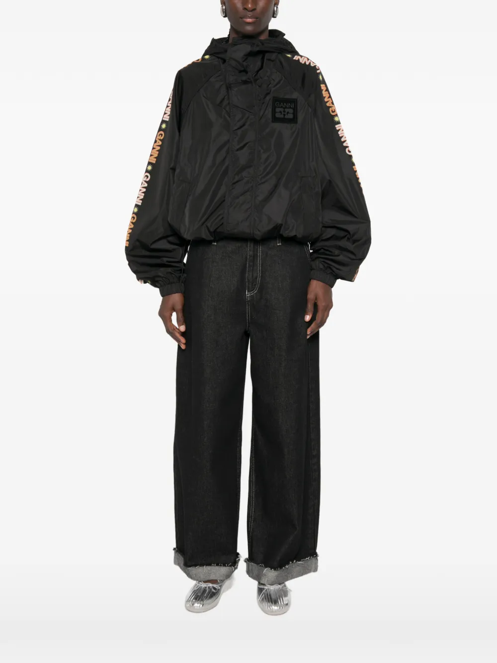 GANNI Jack met logoprint Zwart