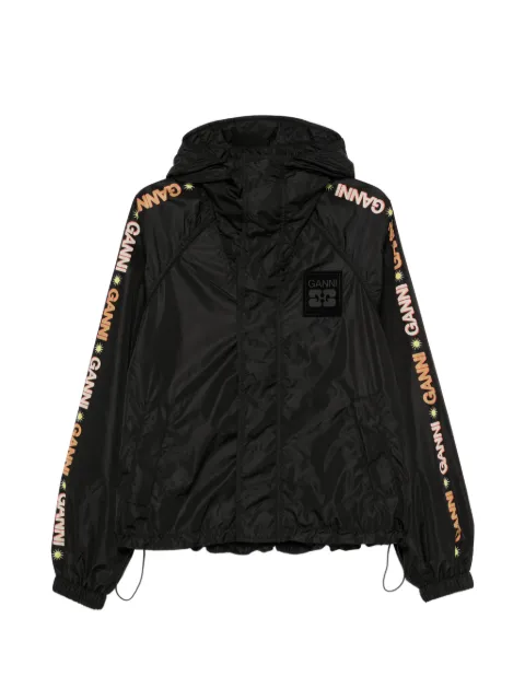 GANNI logo-print hooded jacket