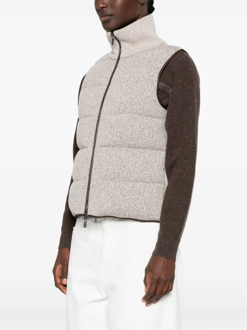 Peserico Bodywarmer met hoge hals Beige