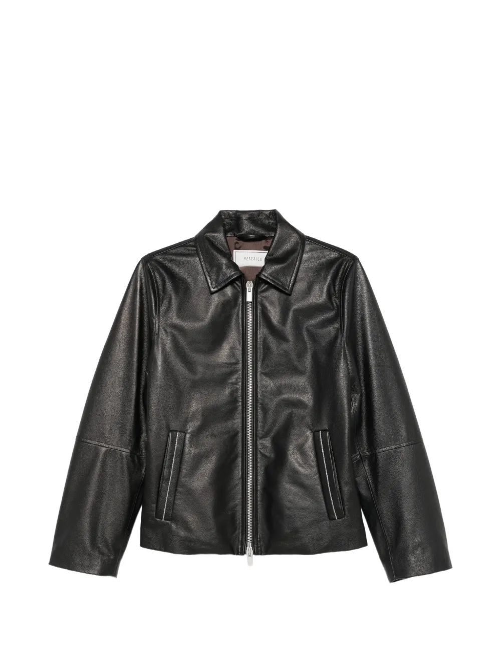 Peserico zip-up leather jacket Zwart