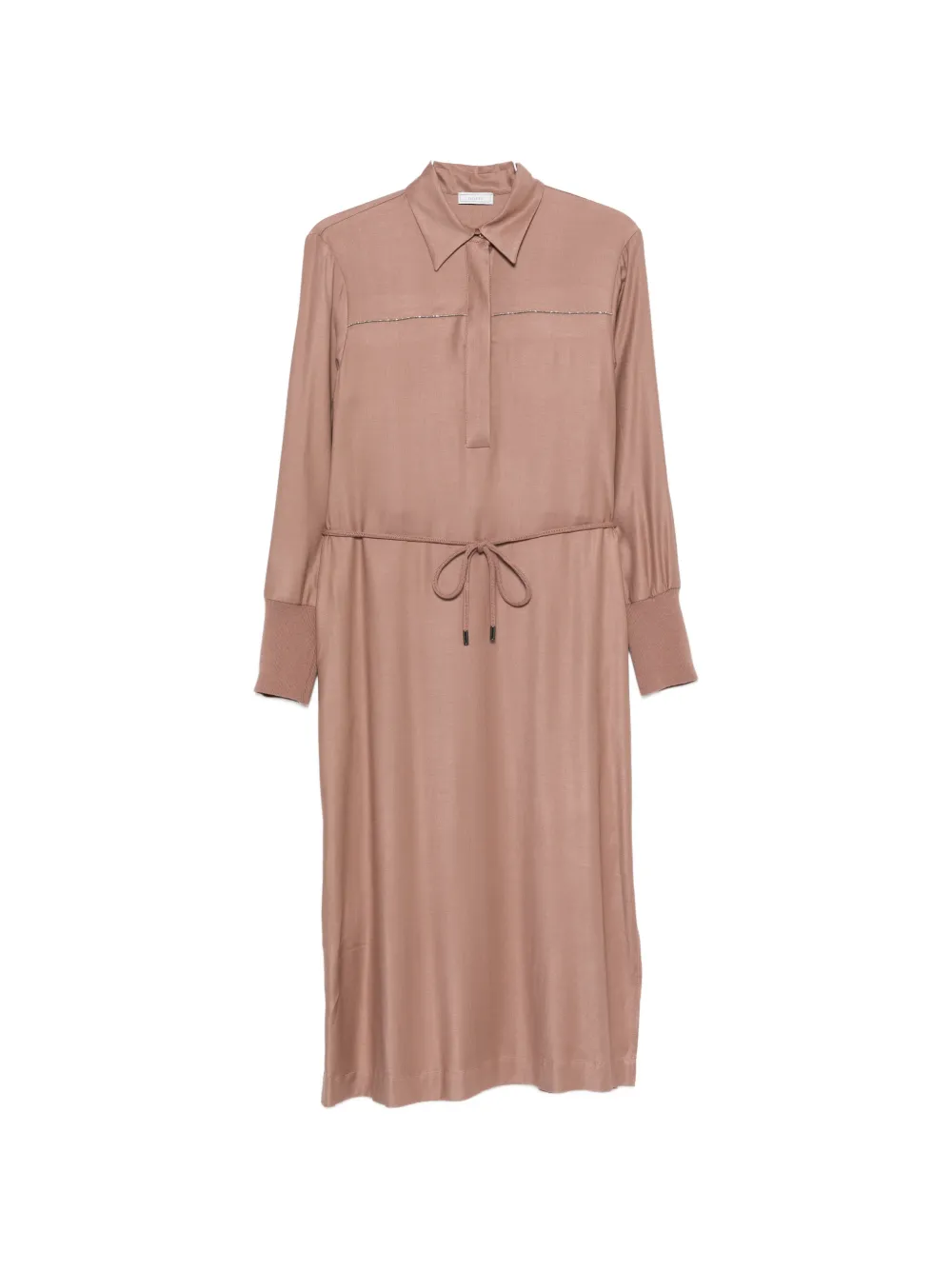 Peserico drawstring-waist long-sleeve midi dress - Toni neutri
