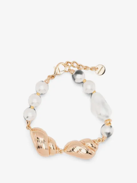 Self-Portrait bracelet à perles en verre et motif coquillage