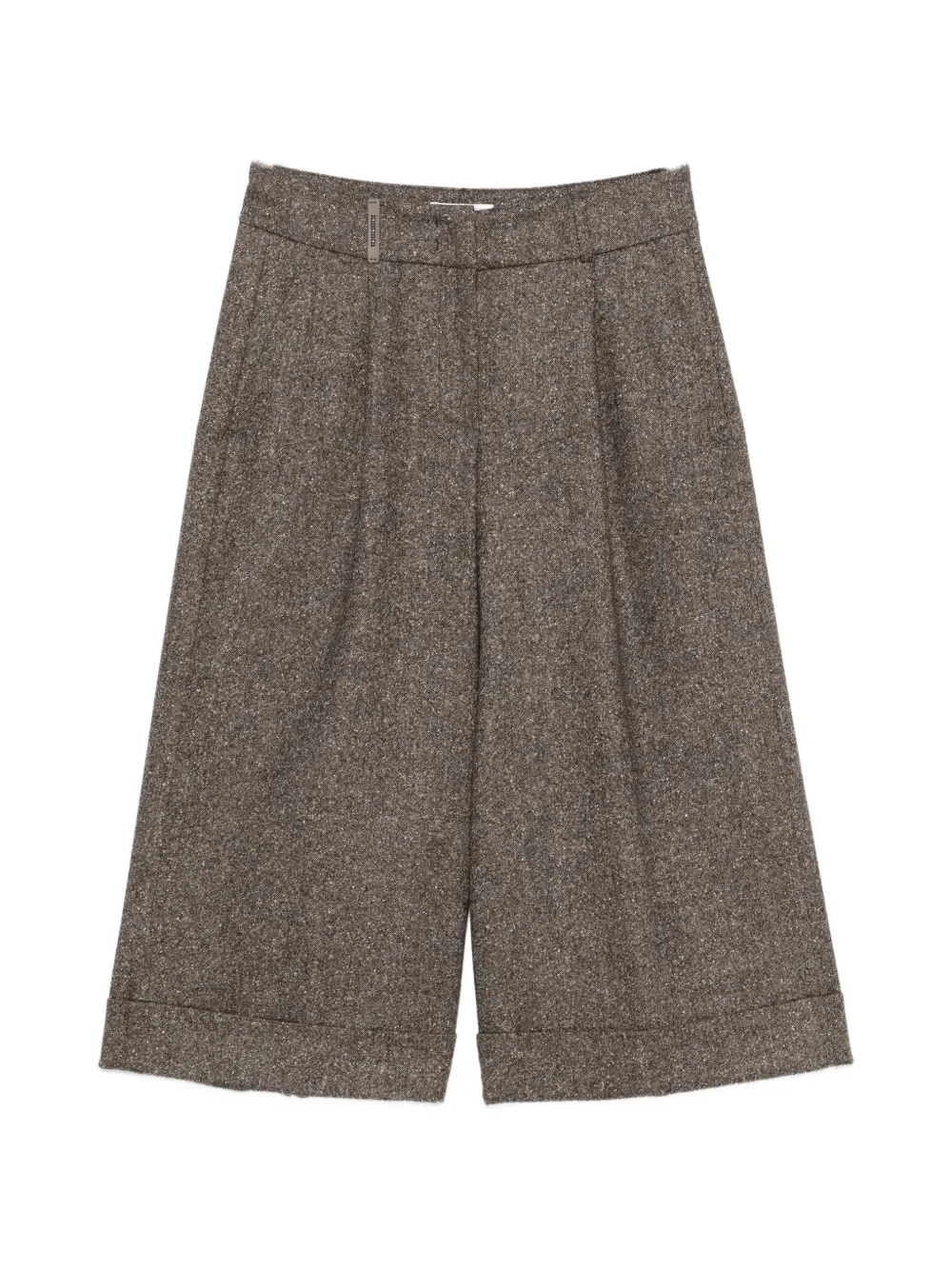 Peserico pleated-front cropped tailored trousers - Marrone